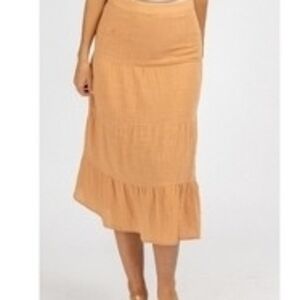 Chic Tiered Tan Skirt, Never Worn/new Without Tags